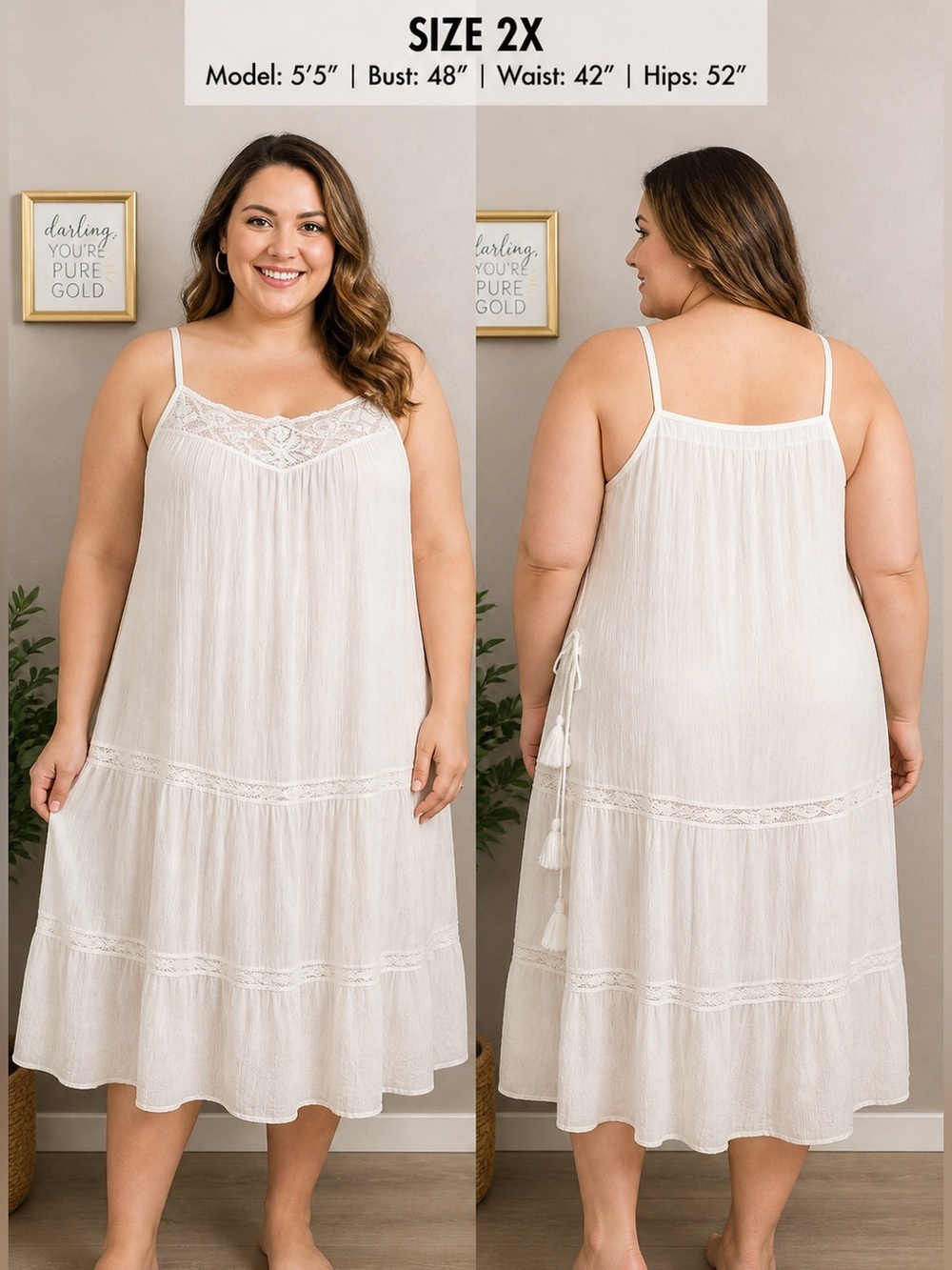 Wallflower Rayon Gauze Style Spaghetti Strap Dress NWT 2X